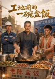 工地前的一碗盒饭